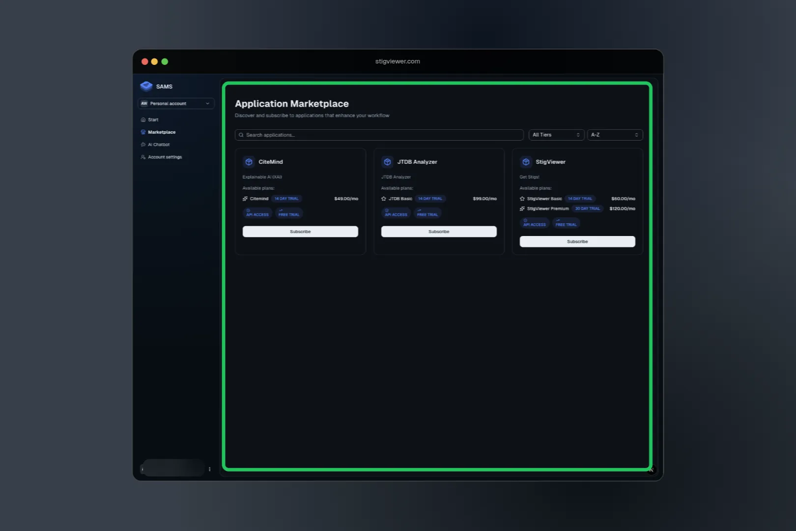 Application Marketplace